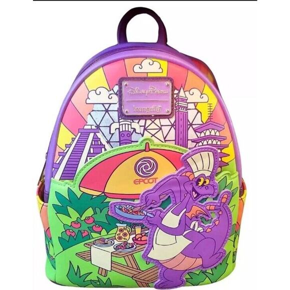New Disney Parks 2024 Epcot Food & Wine Festival Figment Backpack Loungefly - Picture 1 of 4